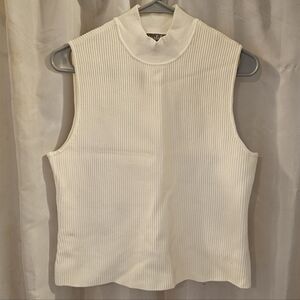 Marled Ribbed Cowl Neck Sweater in Cream